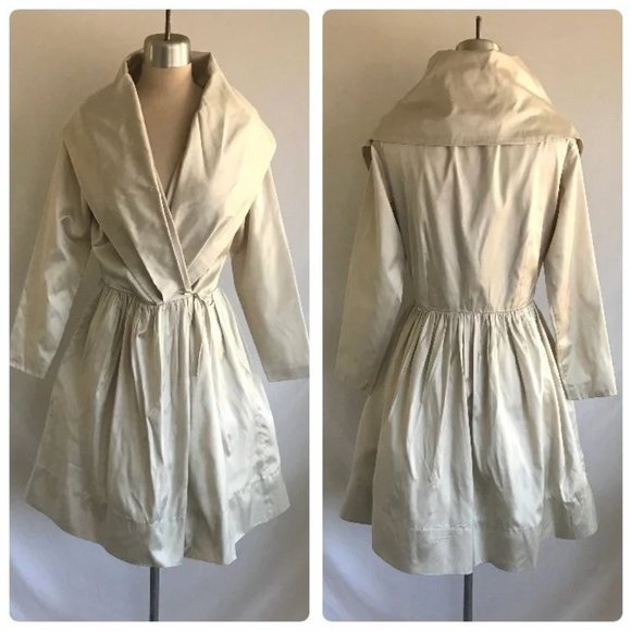 Catherine Regehr Dresses & Skirts - 1990s Silver Silk Avant Garde Designer Party Dress - Catherine Regehr